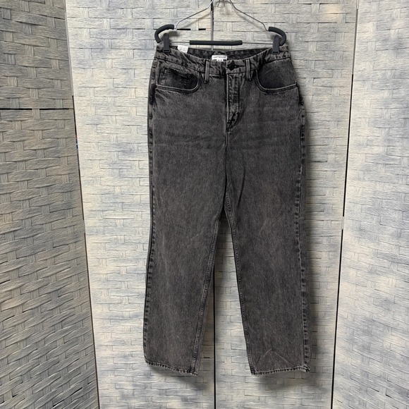 Good American Womens 12/31 Jeans 90's Black‎ Light Wash High-Rise Straight Leg - Picture 2 of 7